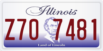 IL license plate Z707481