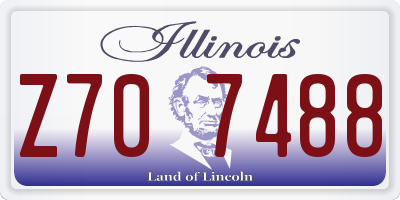 IL license plate Z707488