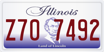 IL license plate Z707492