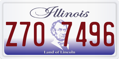 IL license plate Z707496