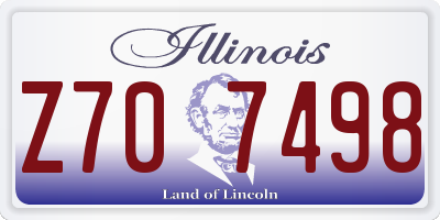 IL license plate Z707498