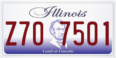 IL license plate Z707501