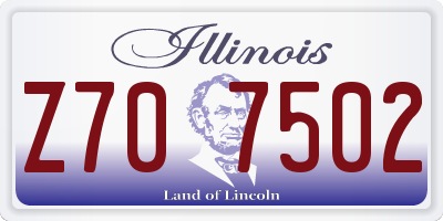 IL license plate Z707502