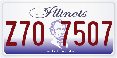 IL license plate Z707507