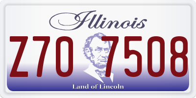 IL license plate Z707508