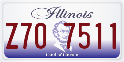 IL license plate Z707511