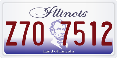 IL license plate Z707512
