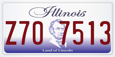 IL license plate Z707513