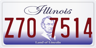 IL license plate Z707514