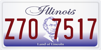 IL license plate Z707517