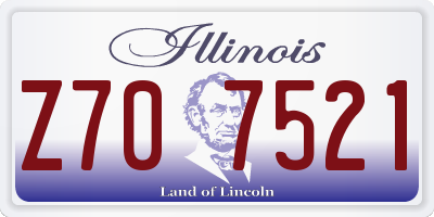 IL license plate Z707521
