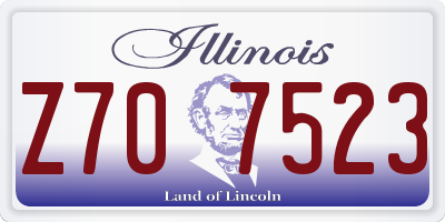 IL license plate Z707523