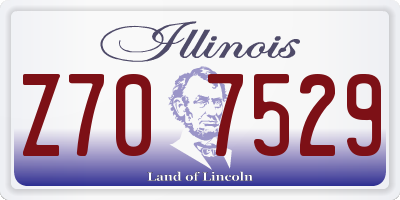 IL license plate Z707529