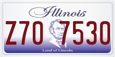 IL license plate Z707530
