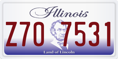 IL license plate Z707531