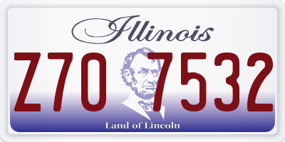 IL license plate Z707532