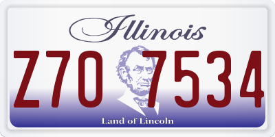 IL license plate Z707534