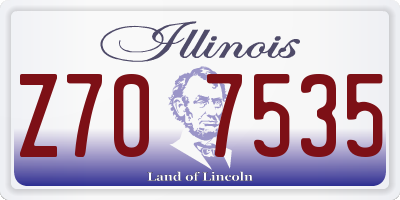 IL license plate Z707535