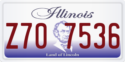 IL license plate Z707536