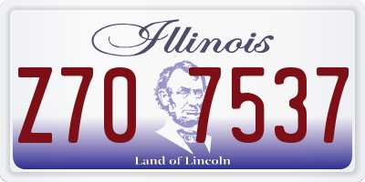 IL license plate Z707537