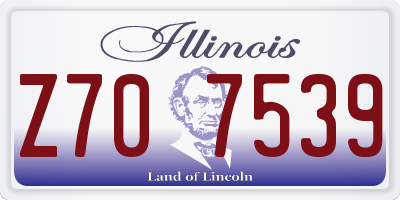 IL license plate Z707539