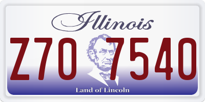 IL license plate Z707540