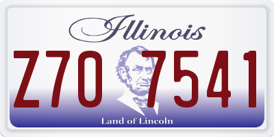 IL license plate Z707541