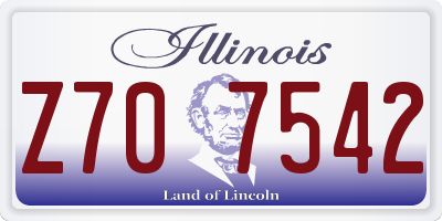 IL license plate Z707542