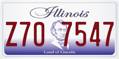 IL license plate Z707547