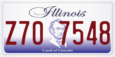 IL license plate Z707548