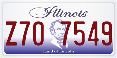IL license plate Z707549