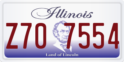 IL license plate Z707554