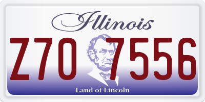 IL license plate Z707556