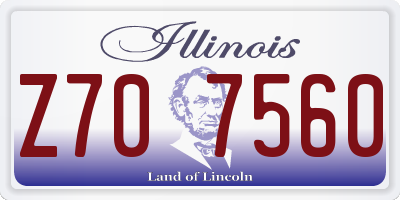 IL license plate Z707560