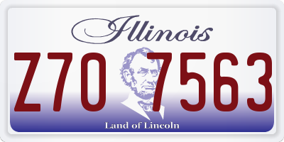 IL license plate Z707563