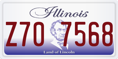 IL license plate Z707568