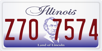 IL license plate Z707574