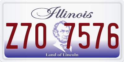 IL license plate Z707576