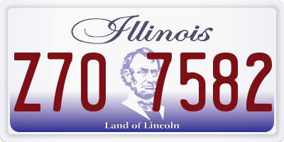 IL license plate Z707582