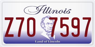 IL license plate Z707597
