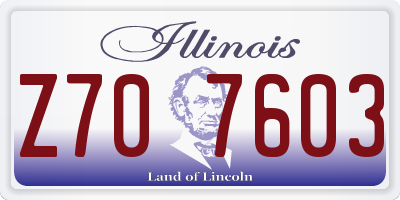 IL license plate Z707603