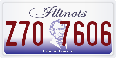 IL license plate Z707606