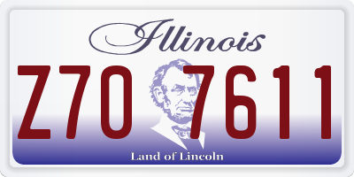 IL license plate Z707611