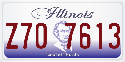 IL license plate Z707613