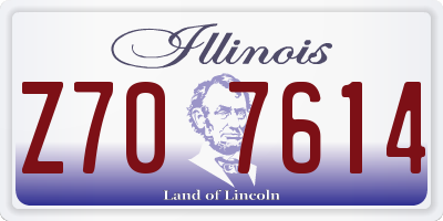 IL license plate Z707614