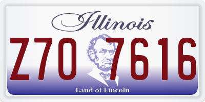 IL license plate Z707616