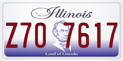 IL license plate Z707617