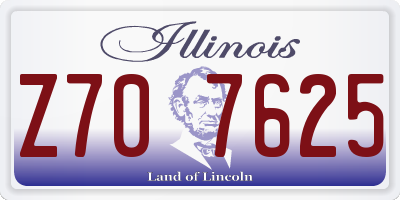 IL license plate Z707625