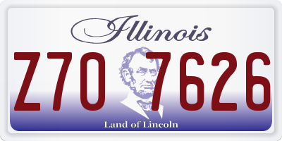 IL license plate Z707626