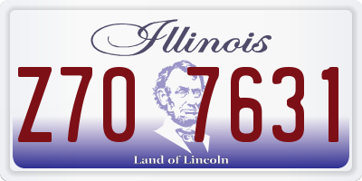 IL license plate Z707631